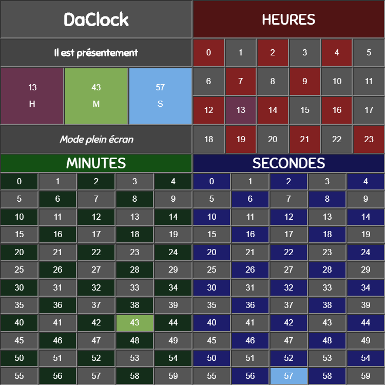 Une horloge colorée