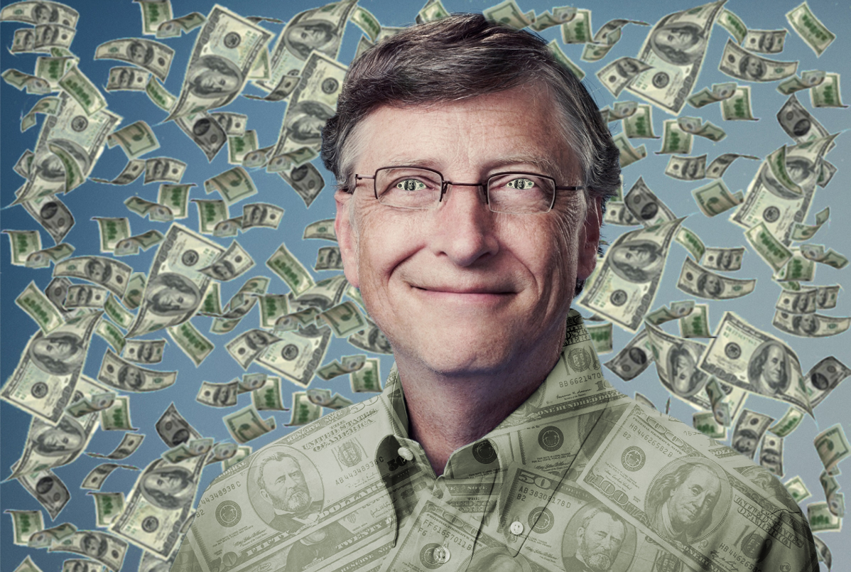 Bill Gates sous une pluie de billet